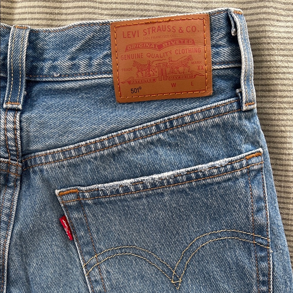 Levi’s 501 100% Cotton Distressed Blue Women's Jeans